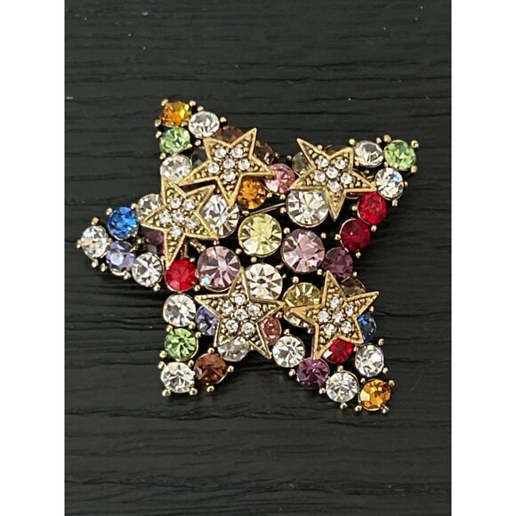 Lot of 13 Vintage & Non-Vintage Brooches/Pins Rhinestone & Enamel Accents Bling - Picture 8 of 14